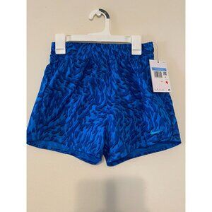 New NWT Nike One Big Kids' Woven High-Waisted Shorts Game Royal/Photo Blue